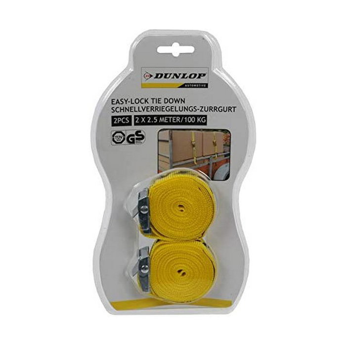 Dunlop Cinchas de Amarre con Cierre Sencillo 2x2.5m 100kg para Automoción