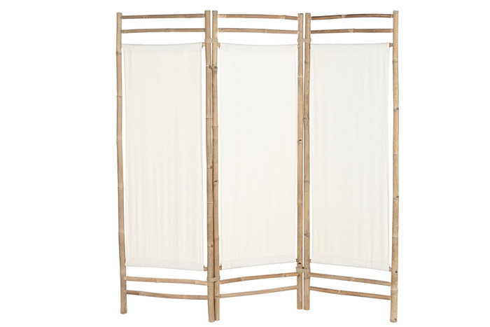 DKD Home Decor Biombo Tropical 3 x 175 x 165 cm Bambú Algodón DKD Home Decor Biombo Tropical 3 x 175 x 165 cm Bambú Algodón