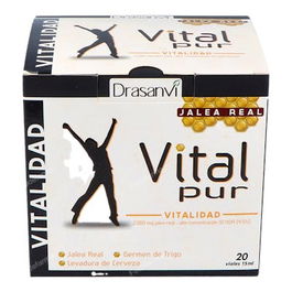 DRASANVI Vitalidad 20Viales Jalea Real 2000 mg Germen de Trigo Levadura de Cerveza Stevia