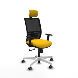 PIQUERAS Y CRESPO Silla de oficina Yunquera con mecanismo Sincro, Amarillo y Negro