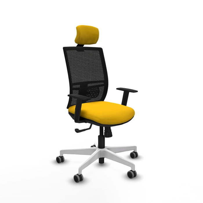 PIQUERAS Y CRESPO Silla de oficina Yunquera con mecanismo Sincro, Amarillo y Negro PIQUERAS Y CRESPO Silla de oficina Yunquera con mecanismo Sincro, Amarillo y Negro