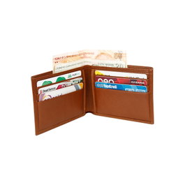 Zoozie Bags Cartera Venice Tan para Hombre en Piel Auténtica 11.5x8.5x2 cm