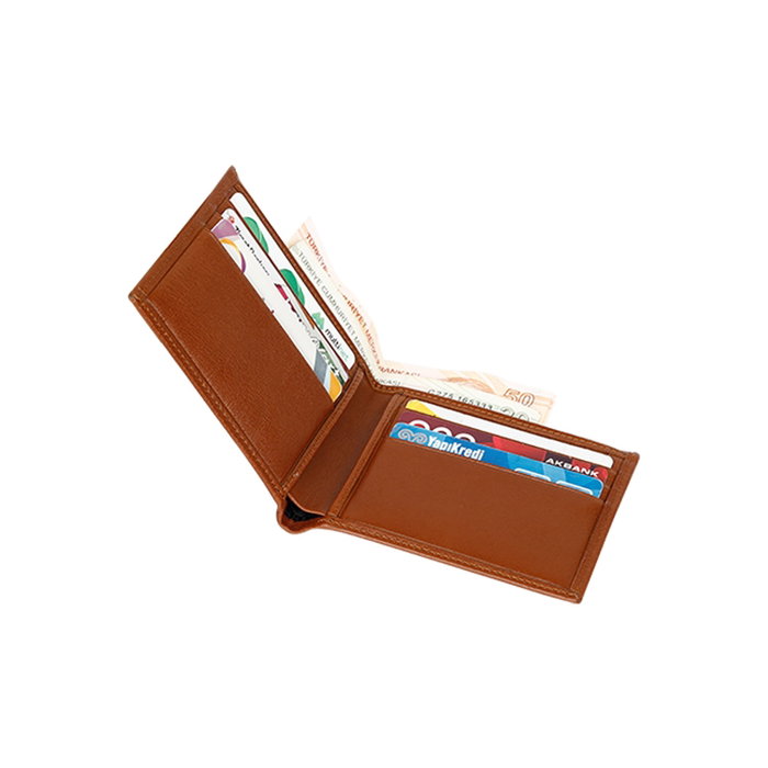 Zoozie Bags Cartera Venice Tan para Hombre en Piel Auténtica 11.5x8.5x2 cm