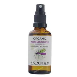 MUNNAH Loción Antimosquitos Natural y Ecológica Spray 50 Ml Repelente de Insectos para Piel y Ambiente