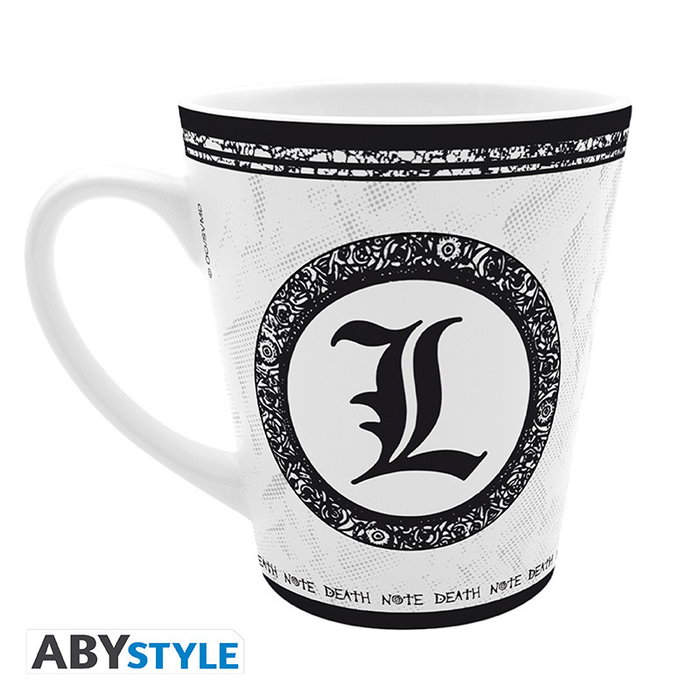 ABYstyle Taza Death Note - Licencia Oficial, Personaje L, 250 ml, Cerámica, apta microondas y lavavajillas, Caja ventana