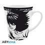 ABYstyle Taza Death Note - 250 ml, Cerámica, Apta Microondas y Lavavajillas, Diseño Personaje L, Licencia Oficial