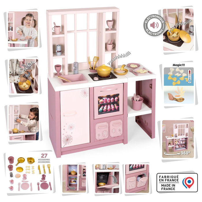 Smoby Loft Fleur Toy Kitchen Blanco / Rosa Smoby Loft Fleur Toy Kitchen Blanco / Rosa