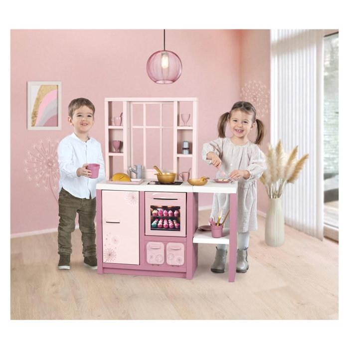 Smoby Cocina Electrónica Loft Rosa con 27 accesorios Smoby Cocina Electrónica Loft Rosa con 27 accesorios