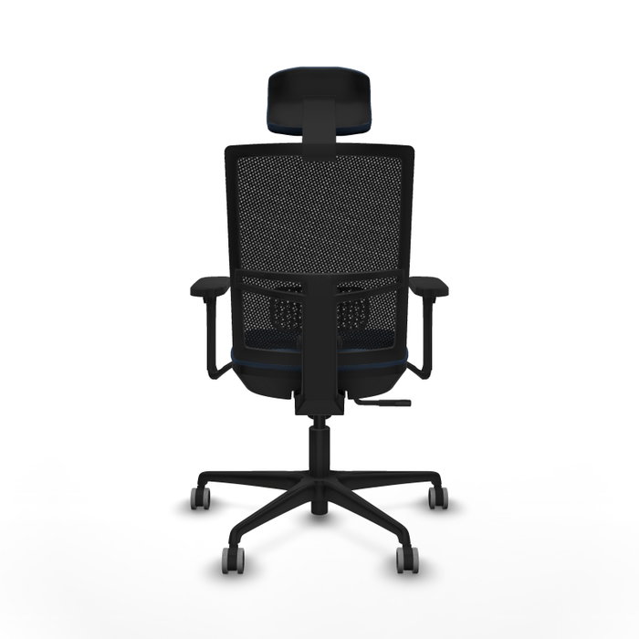 PIQUERAS Y CRESPO Silla de oficina Yunquera con mecanismo Sincro, Azul marino y Negro