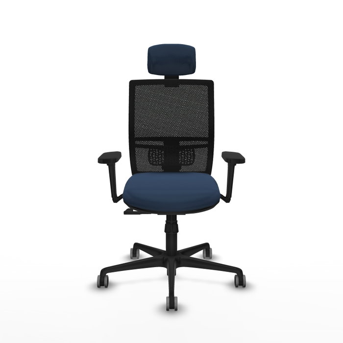 PIQUERAS Y CRESPO Silla de oficina Yunquera con mecanismo Sincro, Azul marino y Negro