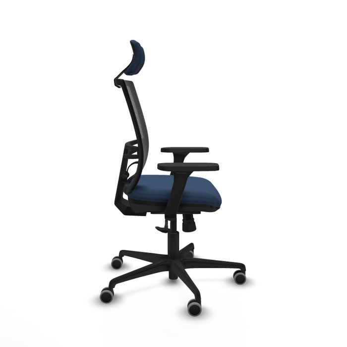PIQUERAS Y CRESPO Silla de oficina Yunquera con mecanismo Sincro, Azul marino y Negro