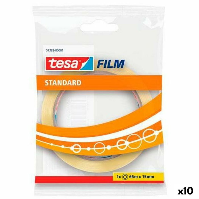 Tesa Cinta Adhesiva Transparente Standard 15 mm x 66 m (Set de 10)