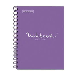 Bloc Miquelrius Emotions Notebook 1 Micro.Tapa Extra A4 80H 90G Cuadric.5X5 Purpura (Set de 5)