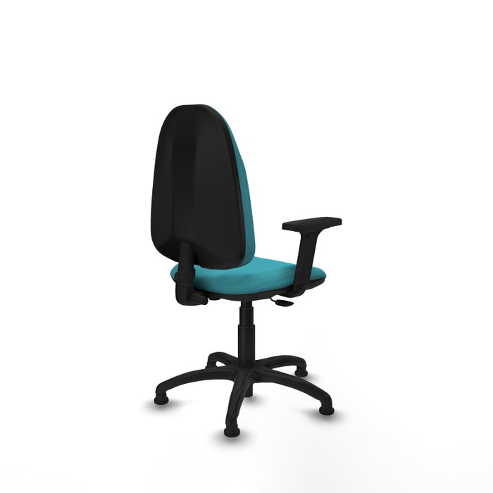 PIQUERAS Y CRESPO Silla de oficina Algarra Turquesa con brazos 2D y sin ruedas