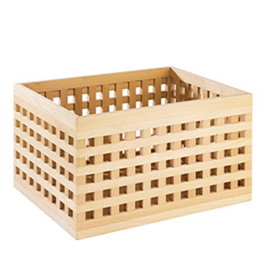APS Expositor Pan Wood Cesta Alta para Buffet y Exposición - De Madera, Dimensiones 34x26x20 cm