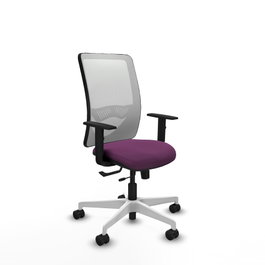 PIQUERAS Y CRESPO Silla de oficina Zulema con mecanismo Sincro/Traslack, Morada y Blanca