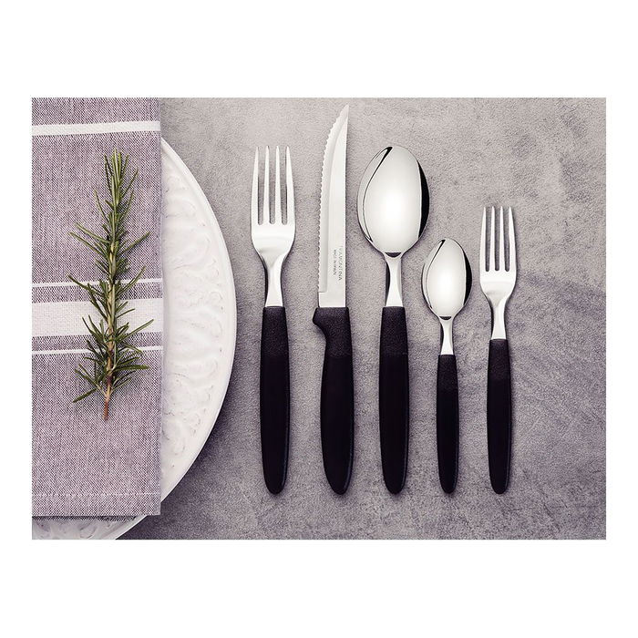 Tramontina Cubiertería 30 Piezas Negro Acero Inoxidable Mango Polipropileno