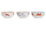 DKD Home Decor Set de Cuencos de Porcelana Aiguablava Multicolor Surtido de 3