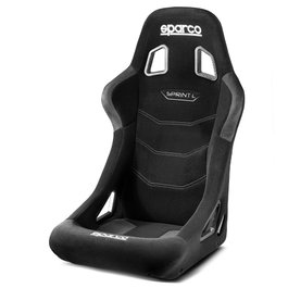 Sparco Sprint+ SBRR0005B0K0100N Asiento Baquet de Competición L Negro para Proyectos Calle, Track Day y Sim Racing