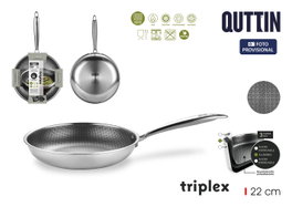 Quttin Sartén de Acero Inducción Triplex 22cm