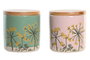 DKD Home Decor Botes de Gres y Bambú Floral Perfume Loving