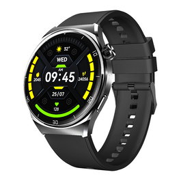 bea-fon Smartwatch 401 con AMOLED y GPS, Monitor de Frecuencia Cardíaca y Oxígeno, Bluetooth 5.3, Silicona Negro-Plata, IP67, 7 Días Batería