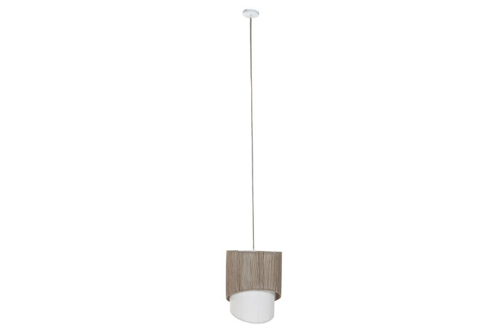 DKD Home Decor Lámpara de Techo de Yute y Metal Natural Marrón y Crudo 40x40x51 cm
