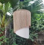 DKD Home Decor Lámpara de Techo de Yute y Metal Natural Marrón y Crudo 40x40x51 cm