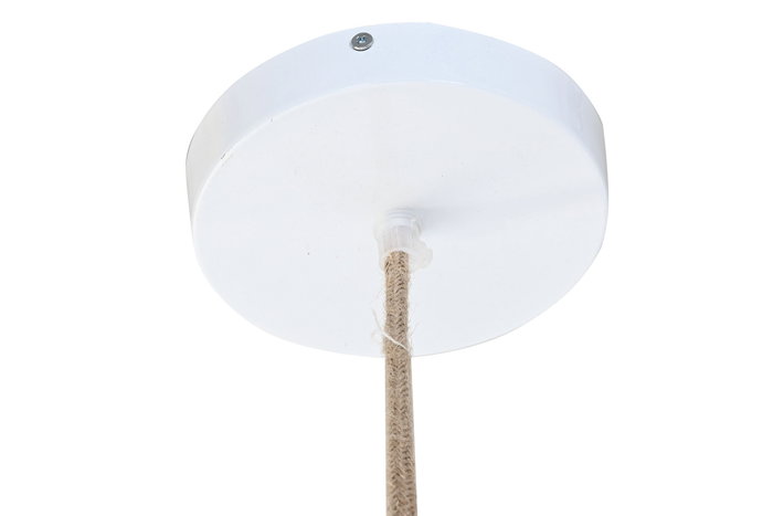 DKD Home Decor Lámpara de Techo de Yute y Metal Natural Marrón y Crudo 40x40x51 cm