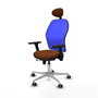 PIQUERAS Y CRESPO Silla de oficina Jorquera con mecanismo Sincro/Traslack, Marrón y Azul