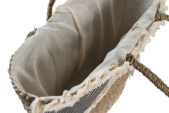 DKD Home Decor Bolso de Seagrass y Poliéster con Conchas