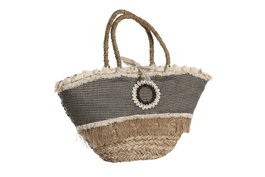DKD Home Decor Bolso Mediterraneo Natural Blanco 18 x 50 x 52 cm