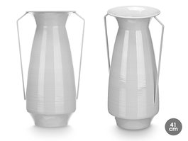 Giftdecor Jarron Conico 41 cm Gris Metal Hierro 41.5x25.5x18.5 cm (Set de 4)