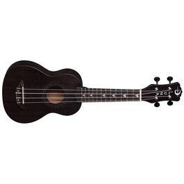 LUNA Vintage Mahogany Soprano Black Satin Ukelele