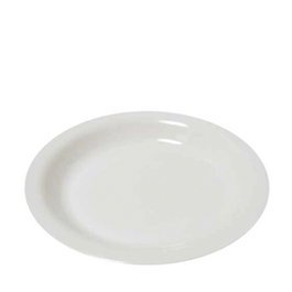 AMC Plato Oval Politray 24x17 cm - Plato de Policarbonato Blanco para Vajilla (Set de 48)