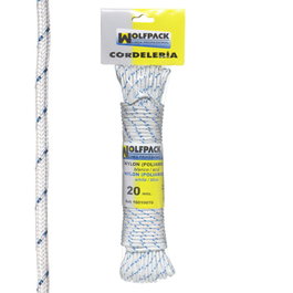 WOLFPACK LINEA PROFESIONAL Cuerda de Nylon Alta Tenacidad Blanca / Azul (20 m.)