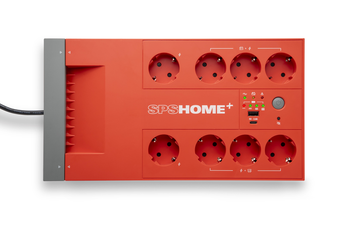 Salicru SPS 850 HOME+ SAI/UPS, 850 VA, Line Interactive, 8 Tomas con Protección contra Sobretensiones, Puertos USB A y C, para Hogar y Oficina