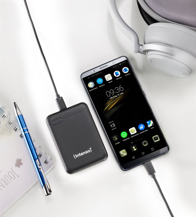 Intenso XS5000 Powerbank 5000 mAh Portátil Negro con Doble Puerto USB y USB-C