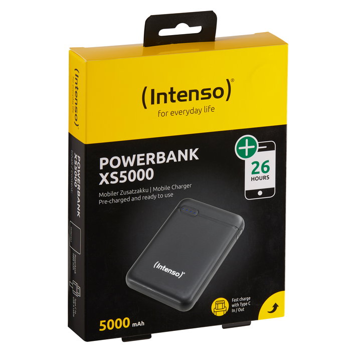 Intenso XS5000 Powerbank 5000 mAh Portátil Negro con Doble Puerto USB y USB-C