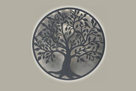 DKD Home Decor Decoración de pared LED Metal Árbol Blanco 40x40 cm