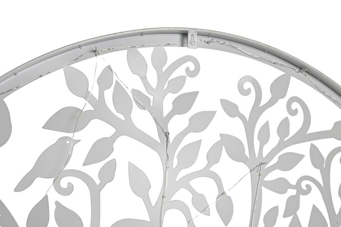 DKD Home Decor Decoración de Pared Árbol LED Metal Blanco 40 x 40 cm (4 Unidades)