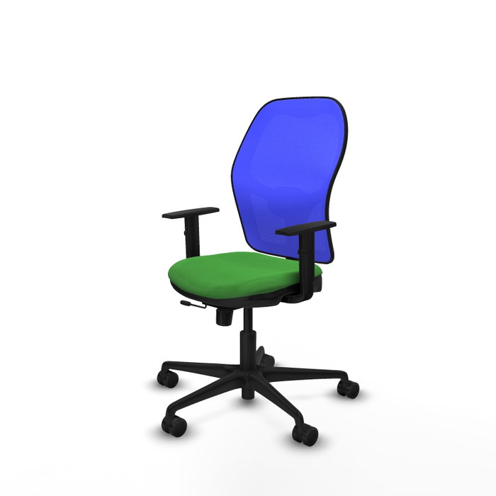PIQUERAS Y CRESPO Silla de oficina Jorquera con mecanismo Sincro/Traslack, Verde y Azul