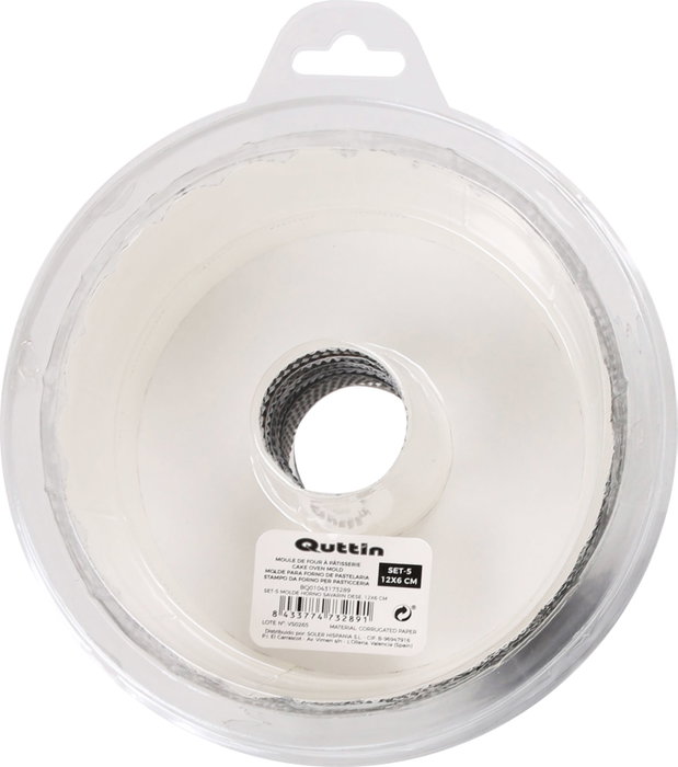 Quttin Set de 12 Moldes Savarin 12x6 cm