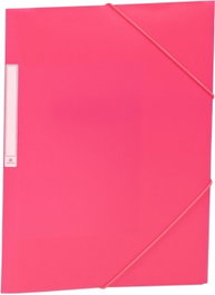 CARCHIVO Paquete de 10 carpetas con gomas y solapas rosa translúcido