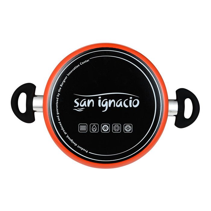 San Ignacio Cacerola Valencia experto de acero al carbono con tapa, 24 cm