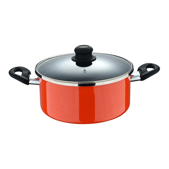 San Ignacio Cacerola Valencia experto ø24 cm Acero al Carbono Inducción Tapa Cristal Antiadherente Naranja San Ignacio Cacerola Valencia experto ø24 cm Acero al Carbono Inducción Tapa Cristal Antiadherente Naranja