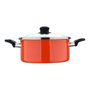 San Ignacio Cacerola Valencia experto ø24 cm Acero al Carbono Inducción Tapa Cristal Antiadherente Naranja