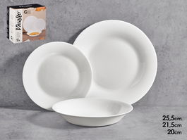 Vivalto Set Vajilla Lisa Opal 18 Piezas Blanco 26x27x17 cm (Set de 2)