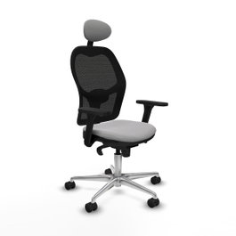 PIQUERAS Y CRESPO Silla de oficina Jorquera con mecanismo Sincro, Gris claro y Negro
