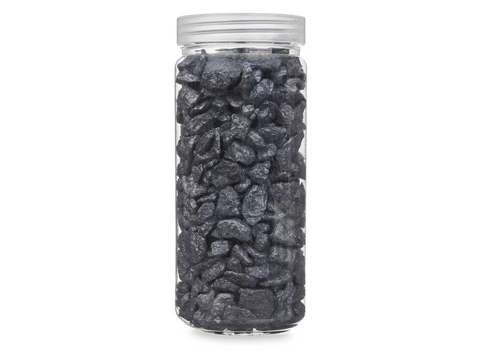GIFTDECOR Bote de Piedras Decorativas Metalizadas 10-20 mm Negro 700g